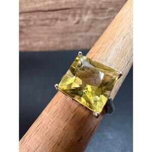 NEW size 7 lemon quartz citrine sterling silver ring 5.05 grams